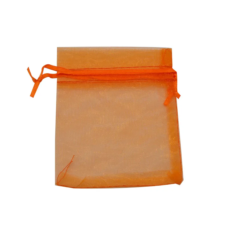 22 orange 9x12 см 20 шт органзы Упаковочные мешочки с затяжками подарок торт из конфет чай сумки и мешочки Свадебные украшения сувениры - Цвет: 22 orange