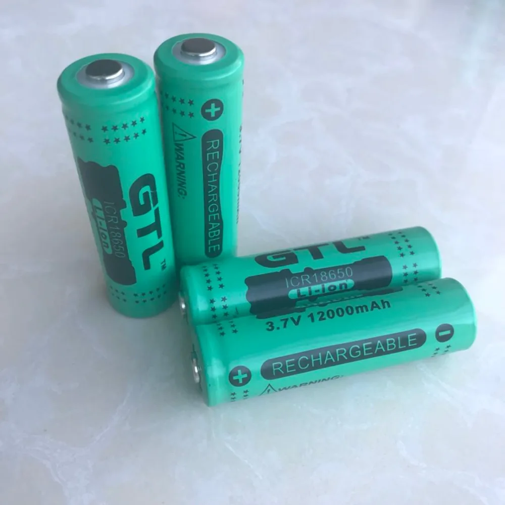 4 шт. 18650 Перезаряжаемые Батарея 100% Новый оригинальный ICR18650 3 7 V 12000 мА/ч Литий