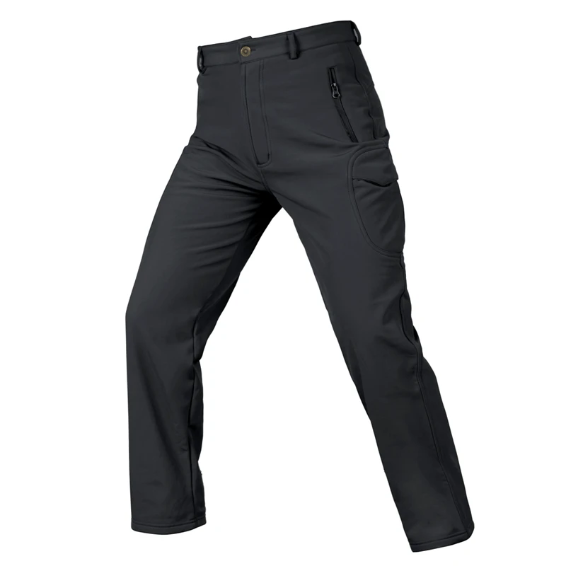 Black pant Зимняя теплая водонепроницаемая куртка для мужчин, непромокаемый флисовый комплект софтшелл, камуфляжная одежда для охоты, треккинговые штаны для походов, рыбалки, альпинизма для женщин - Цвет: Black pant