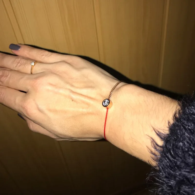 F ювелирные изделия из тонкой Красной веревки с настоящим розовым золотом