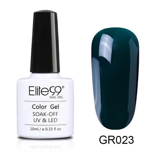 GR023 Elite99, 10 мл, замачиваемый Зеленый Гель-лак для ногтей, великолепные цвета, УФ-гель для маникюра, стойкий Гель-лак для ногтей - Цвет: GR023
