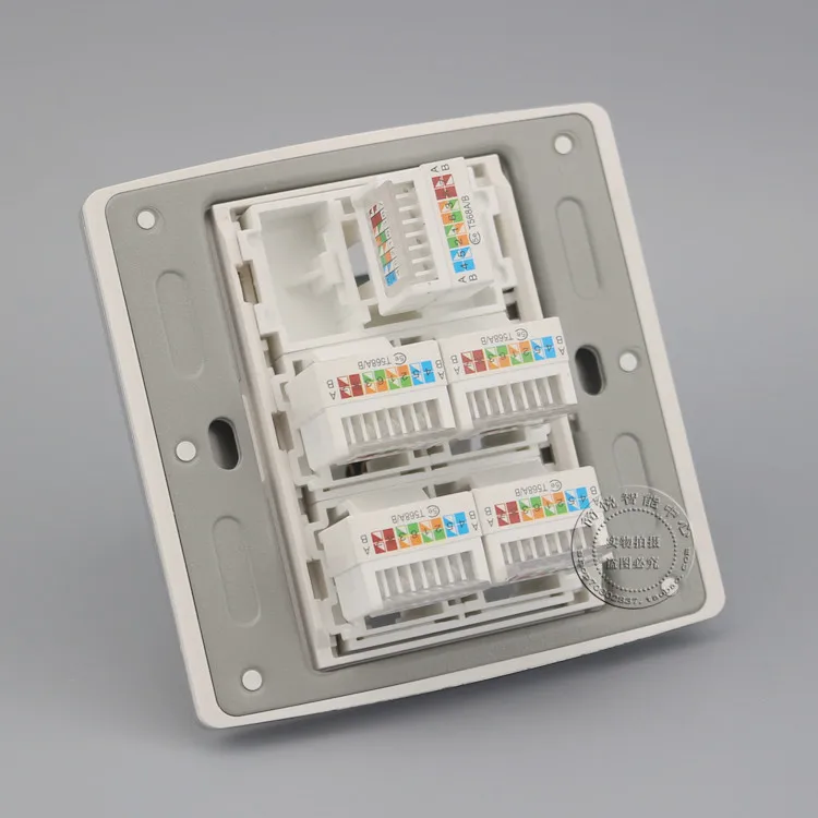 5 портов RJ45 Cat5e сеть Ethernet LAN цветная розетка цвета шампанского панель лицевой