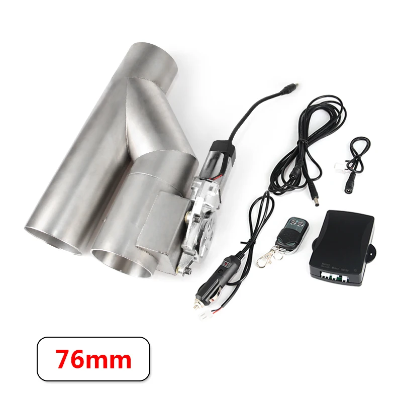 No strings 76mm 2,5 дюймов 3,0 дюймов нержавеющая сталь двойной клапан и труба глушитель Catback обход выхлопной трубы Отделка вниз труба дистанционное управление Электрический Ext - Цвет: No strings 76mm