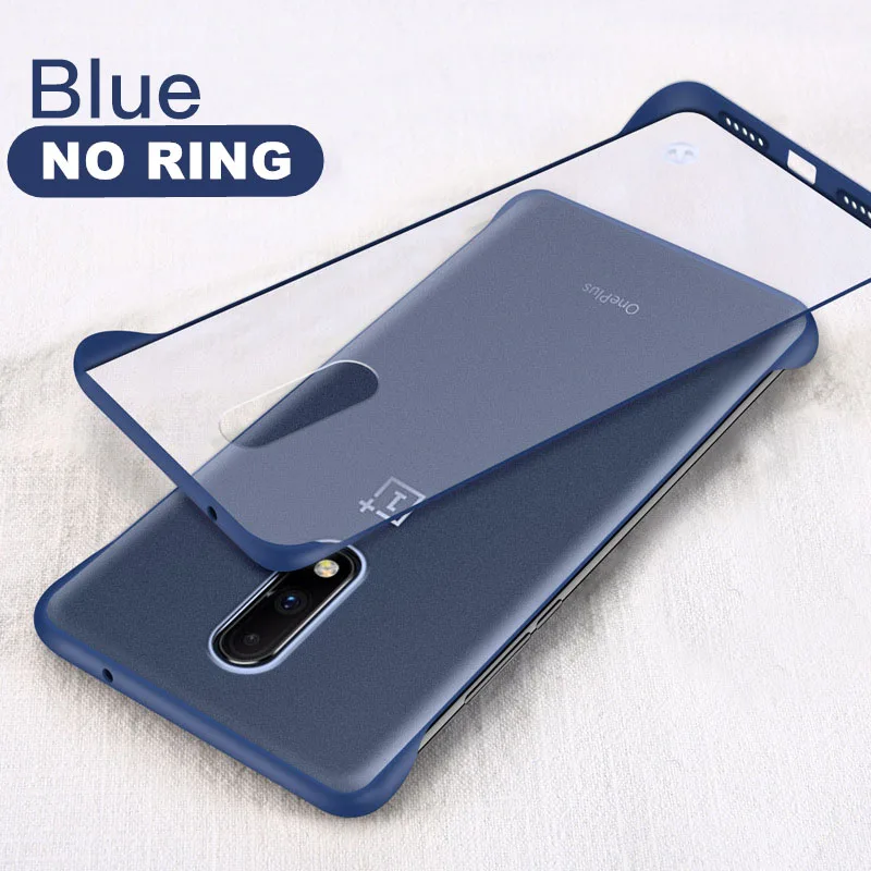 Navy Without Ring Роскошные бескаркасные тонкие чехлы для Oneplus 7 Pro One Plus Oneplus7 Oneplus7Pro Жесткий PC матовый прозрачный чехол Funda рамка брелок - Цвет: Navy Without Ring