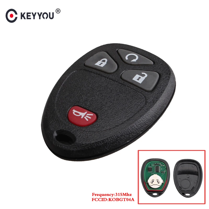 KEYYOU для Chevrolet для Buick 4 кнопки дистанционного управления автомобильный ключ FCCID: KOBGT04A 315 МГц брелок сигнализации передатчик
