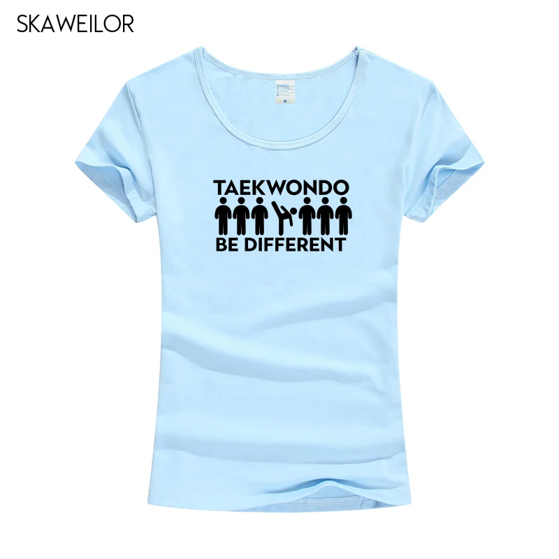 Женская футболка с коротким рукавом Taekwondo Be Different хлопковая Футболка забавным