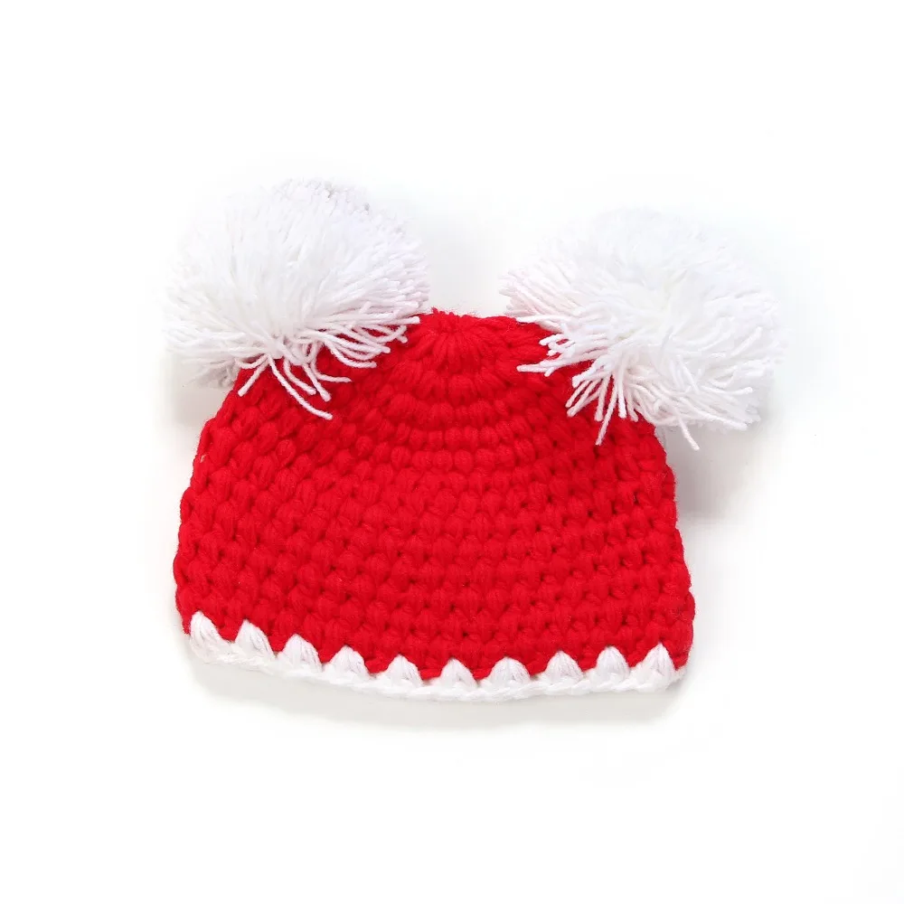 2018 Baby Christmas Cap Newborn Infant Handmade Photography Prop Hot Sale 0-6M Girls Boys Beanie Crochet Hat Knitted Santa | Детская