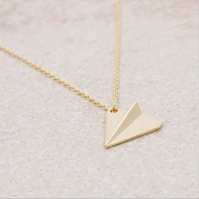 

Wholesale 30pc Origami Plane Pendant New Fashion Gold Silver Plated Necklace Free Shipping