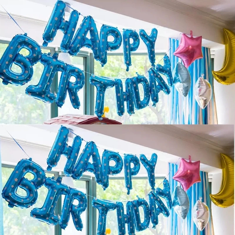 13 шт. 16 дюймов с днем рождения письмо фольга шар Baby Shower вечерние цвета розового золота алфавитный баннер Декор принадлежности для девочек и мальчиков подарки