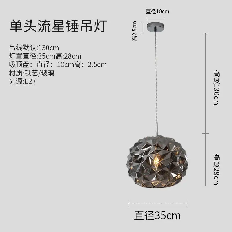 Кухонный бар красочный стеклянный шар подвесной светильник lustre домашний подвесной светильник современный стеклянный светильник для столовой детский кулон лампы - Цвет корпуса: L  smoke grey