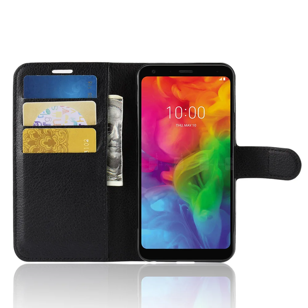 Чехол для телефона LG Q6 Plus Q7 откидная задняя крышка из искусственной кожи