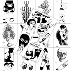 Тату-наклейка водостойкая с эффектом загара, винного бокала