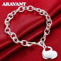 925 silver heart bracelets chains for women wedding jewelry accessories