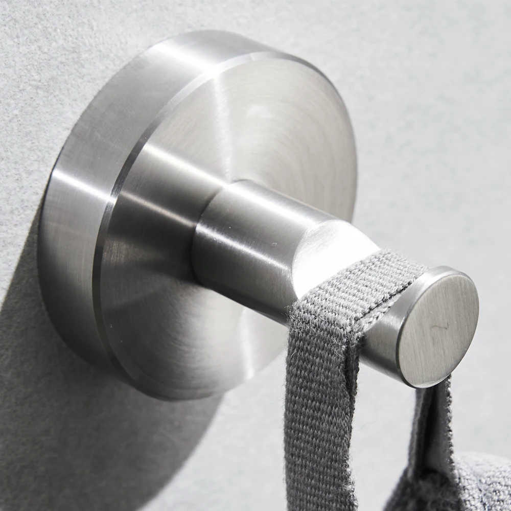 Матовые черные крючки для полотенец Leyden с круглой основой из нержавеющей стали