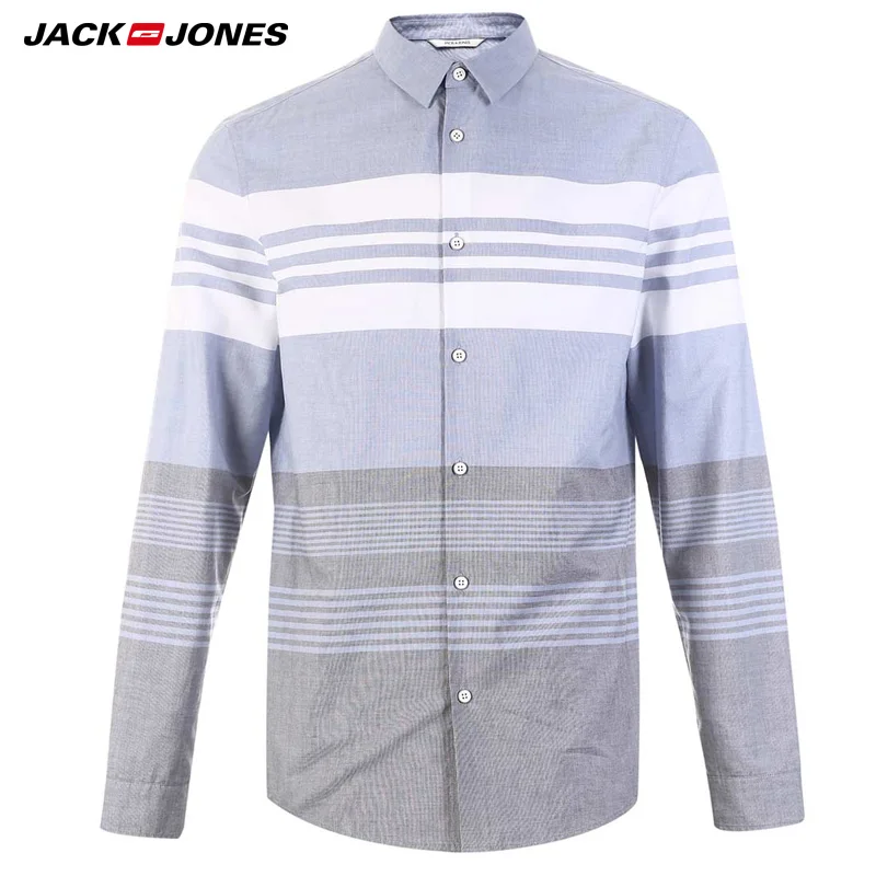 Jack Jones мужская рубашка хлопковая Повседневная рубашка мужские рубашки в полоску весна и лето | 218405502