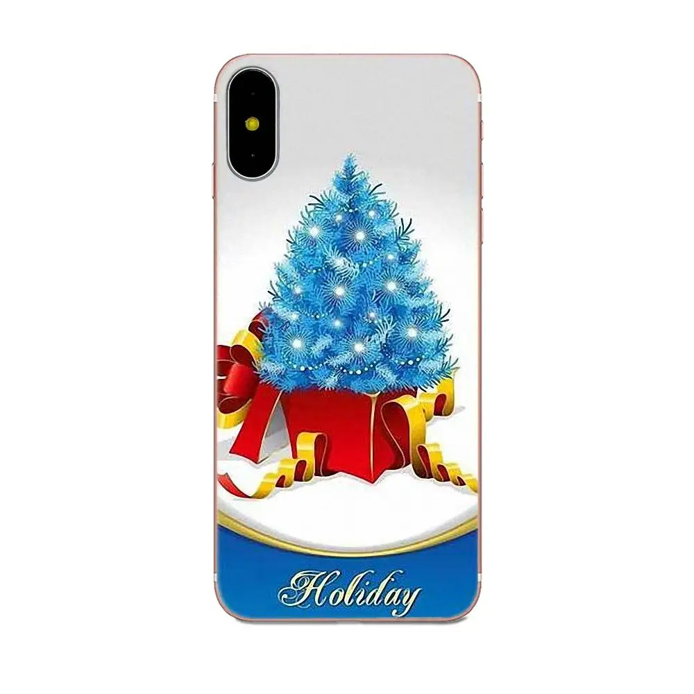 Мягкий ТПУ чехол для телефона наклейка с новогодней елкой Apple iPhone 4 4S 5 5C 5S SE 6 6S 7 8 Plus