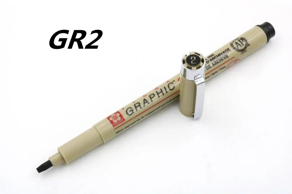 Pigma Micron sakura, графический дизайн, ручка finliner 005 01 02 03 04 05 08, ручка, кисть для рисования, художественные маркеры - Цвет: GR2