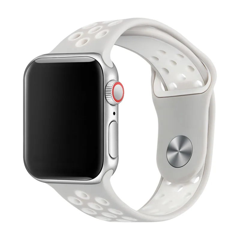 Силиконовые замена спортивный ремешок для наручных часов Apple Watch 38 мм 40 мм 42 44 мм браслет ремешок для наручных часов iWatch серии 5/4/3/2/1 81010