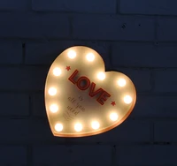 3d lighting lampes 23235 red iron sheet love heart marquee letter nights lamps wedding decor romantic valentines day gift