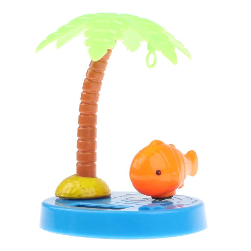 Orange На солнечных батареях Танцующая рыба с кокосовой игрушка с ладошкой подарок на день рождения для детей украшение для приборной доски солнечные игрушки - Цвет: Orange