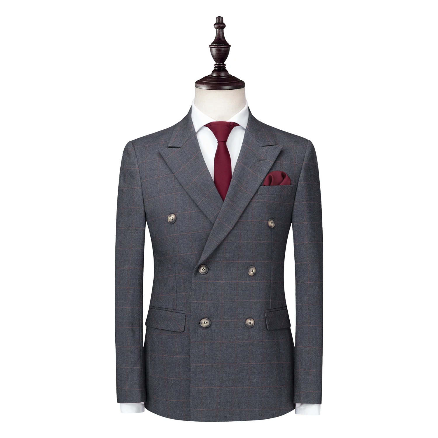 OSCN7 двубортный костюм Для мужчин 3 шт. Slim Fit Досуг 2018 Новый костюмы осень