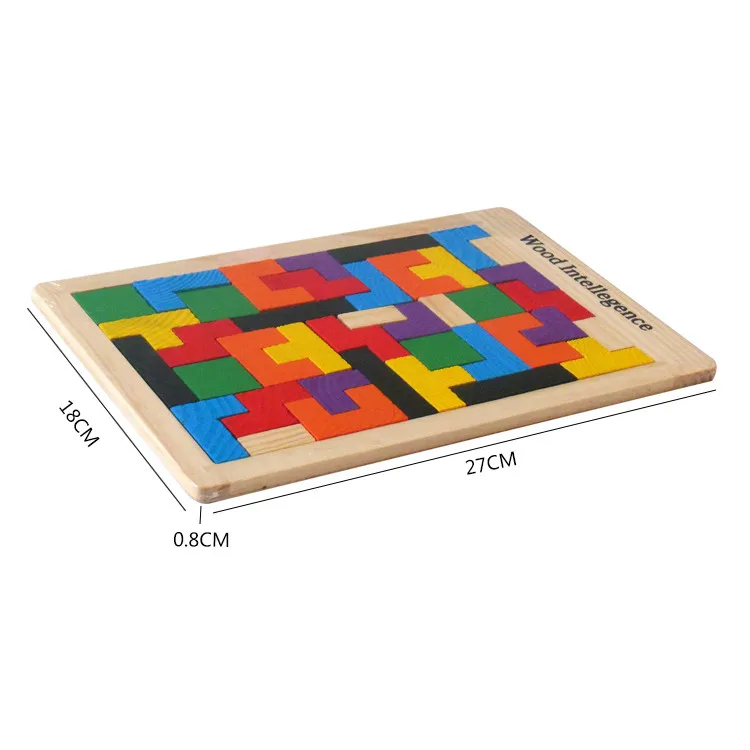 Новинка, высокое качество, деревянная головоломка Tangram Brain Tetris, игра Bloacks, для детей дошкольного возраста, игра, безвредное дерево, Обучающие Развивающие игрушки