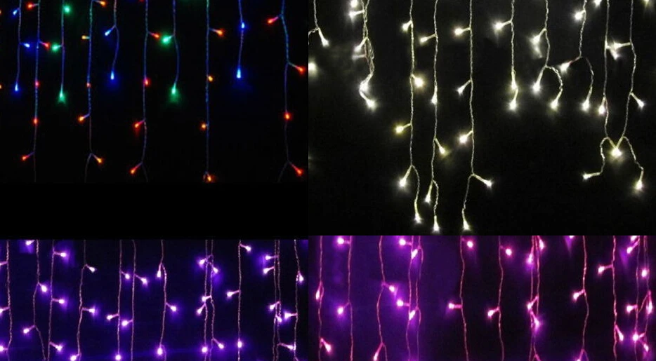 

4 m 100 SMD Holiday Festival Curtain Lights LED String Strip icicles ice bar lamp Garlands for PARTY FAIRY CHRISTMAS Wedding