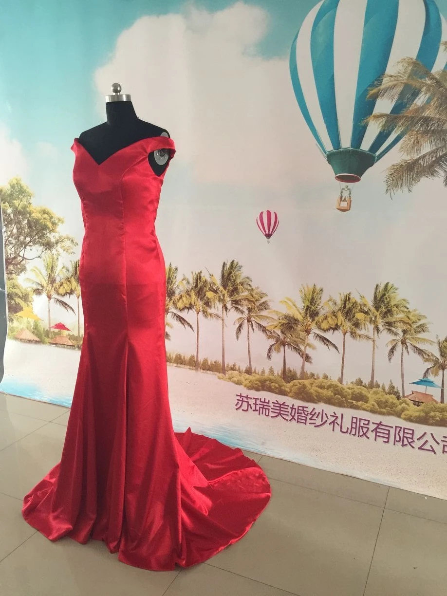 Новинка настоящая фотография элегантный v образным вырезом Русалка Длинные