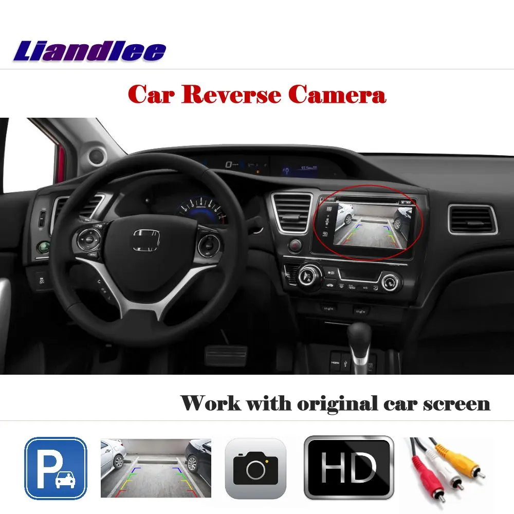 Liandlee Авто обратная парковочная камера для Honda Civic 2012-2015 заднего вида работы с