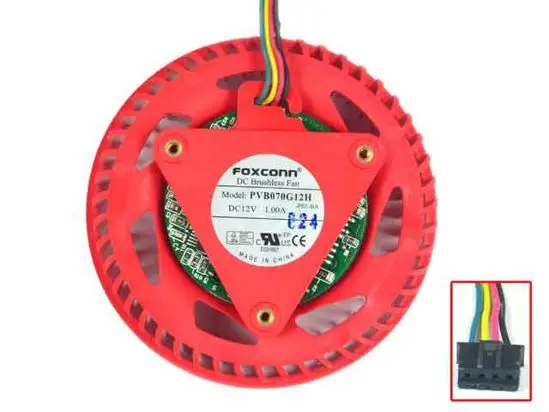 Foxconn PVB070G12H P02 BA P03 DC 12V 1.00A 75x75x25 мм 4 провод Круглый Вентилятор для сервера|Кулеры и