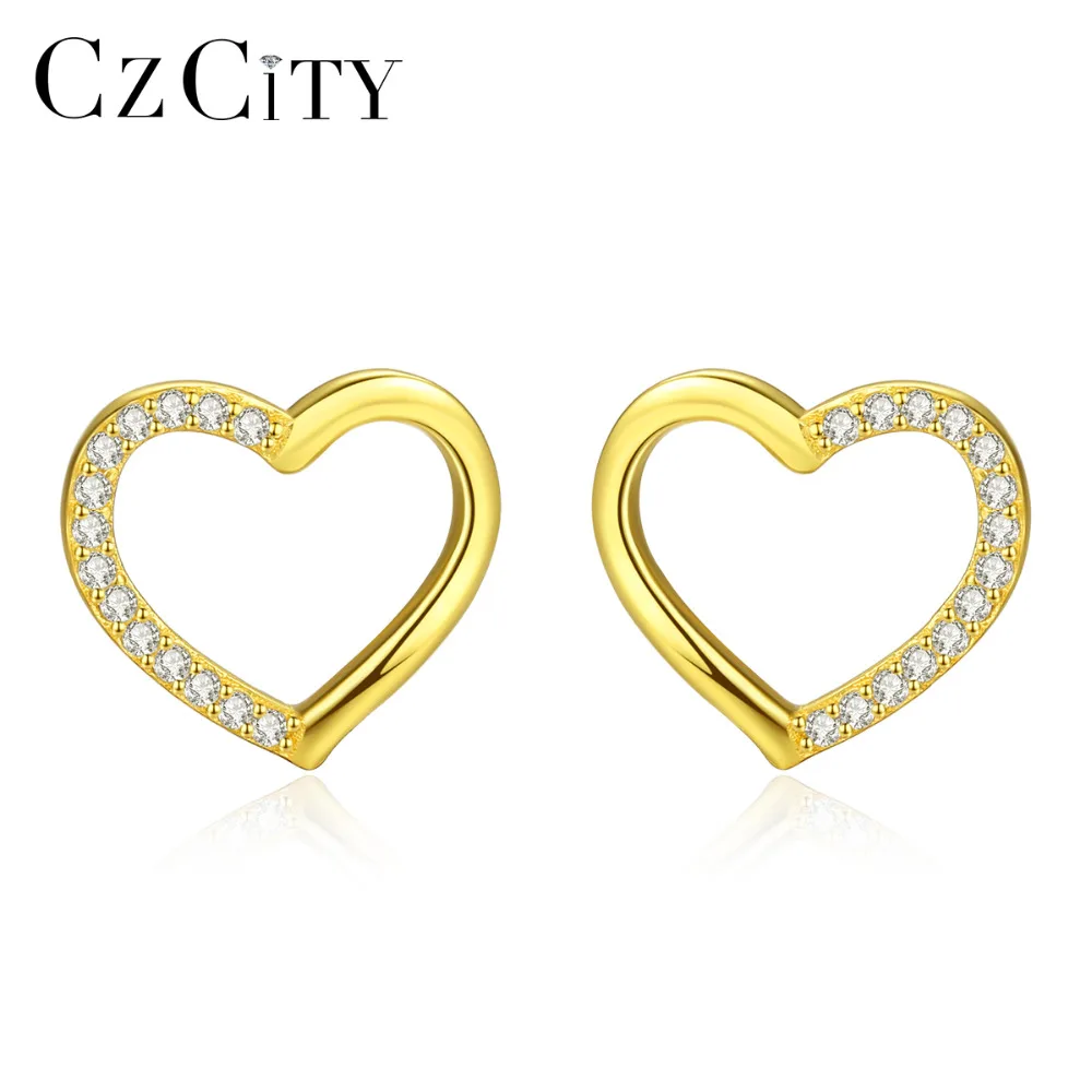 CZCITY из чистого стерлингового серебра 925 серьги гвоздики для женщин