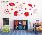 Виниловые Настенные стикеры в виде звёзд, бейсбольной кепки для детской комнаты, водонепроницаемые декоративные обои для комнаты мальчиков Z140