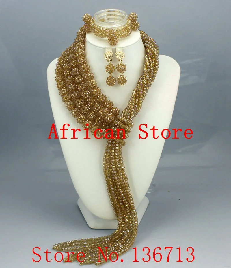 

2015 Best Selling Red African Crystal Beads Jewelry Set Nigerian Beads For African Wedding Free Shipping BS402-10