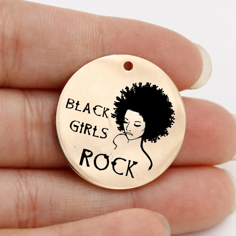 Женская подвеска в стиле рок Ladyfun круглая виде черного диска 25 мм для девушек