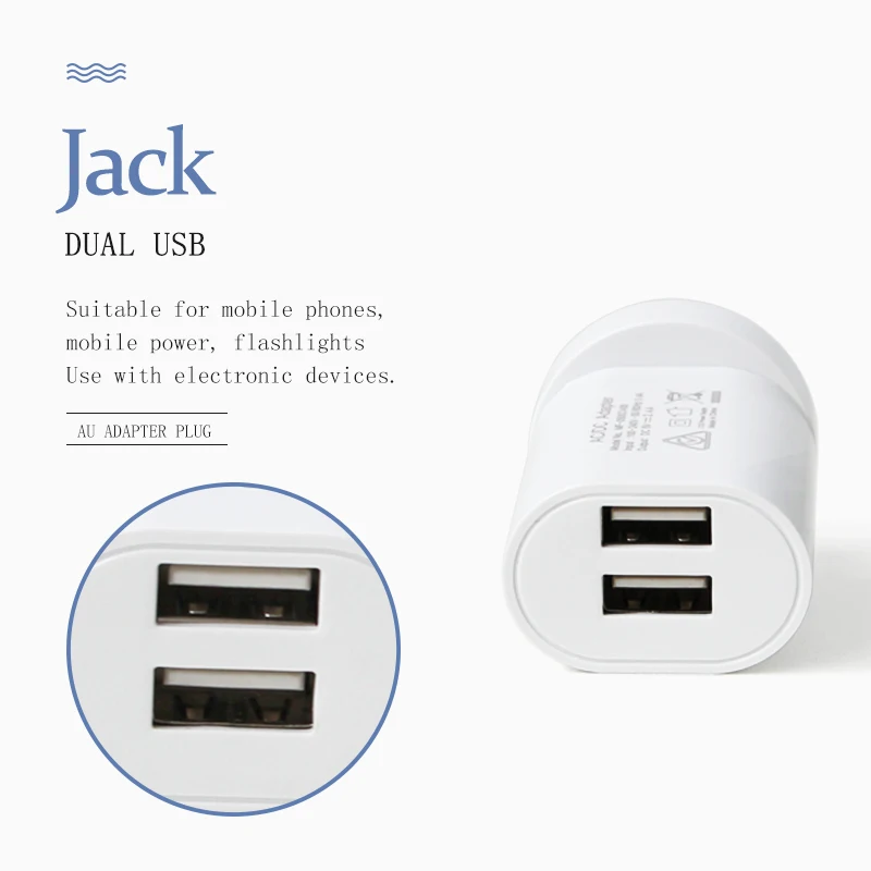 1 шт. AU адаптер Plug 5V2. 4A зарядное устройство для мобильного телефона Dual USB интерфейс AC/DC путешествия в Австралия Новая Зеландия