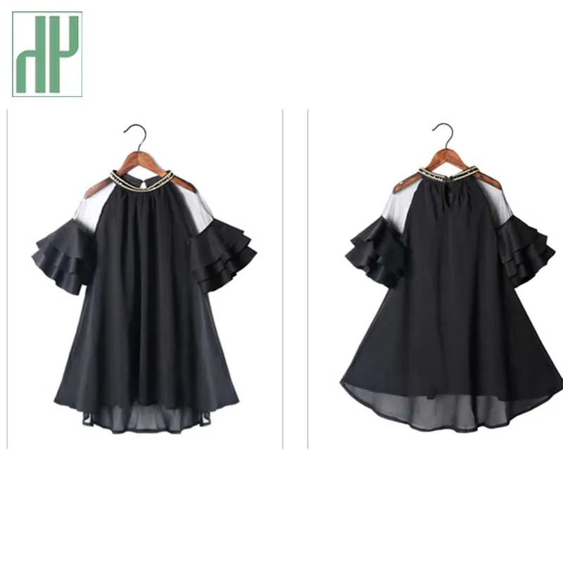 Детское шифоновое платье с рюшами на рукавах возраст 5-15 лет | Детская одежда и