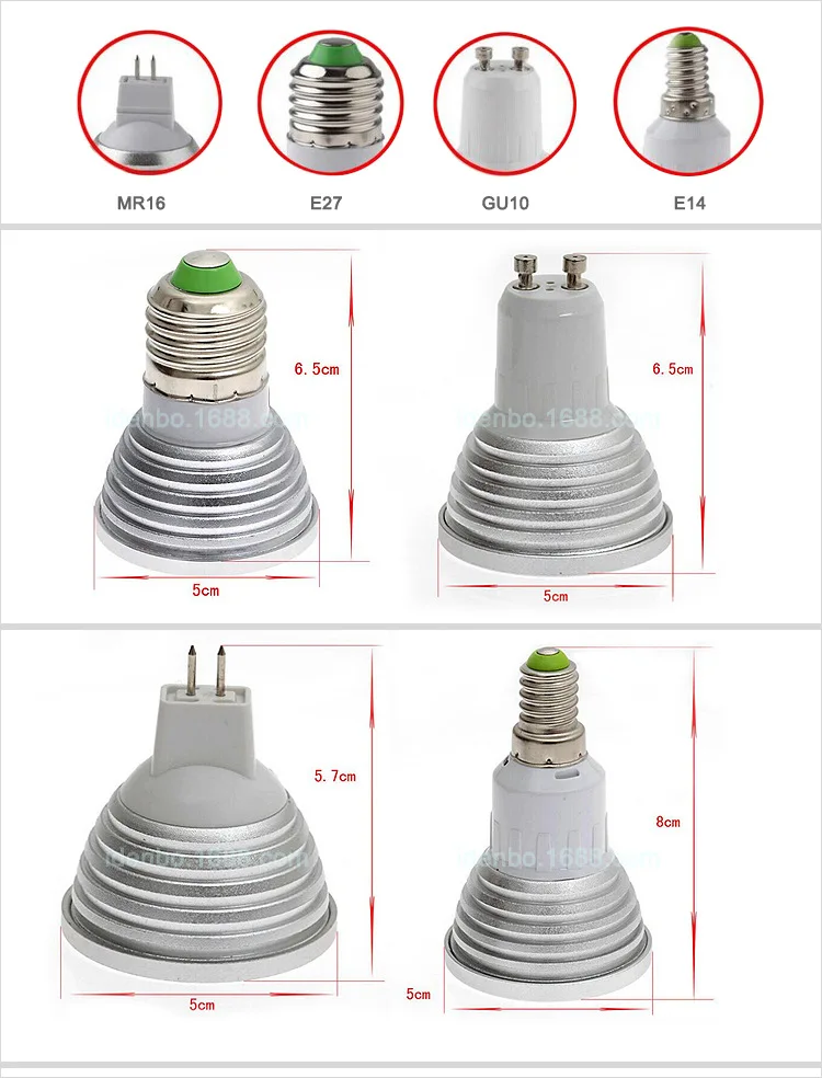 E27 E14 GU10 MR16 затемнения Цвет Chaging RGB прожектор 5 Вт Светодиодный прожектор лампы шаровая лампочка с дистанционным управлением Управление 110-240 V+ 12 v