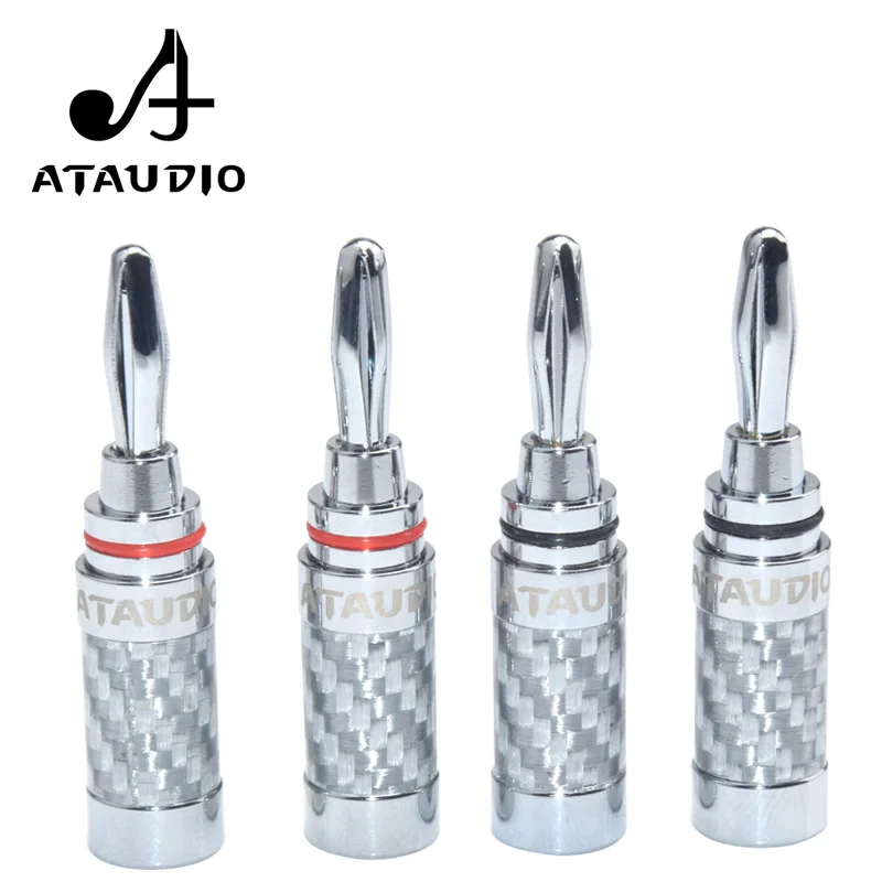 Другое 8 шт. ATAUDIO Hifi углеродное волокно разъем типа "банан" высокое качество родиевое покрытие Акустический кабель Разъем типа "банан" - Цвет: Другое