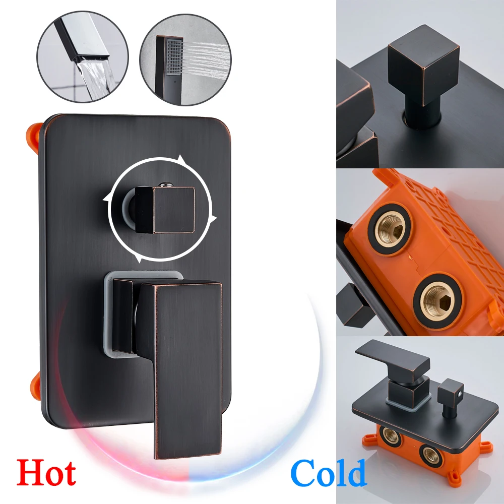 Смеситель для ванны из черной бронзы смеситель умывальника с распылителем