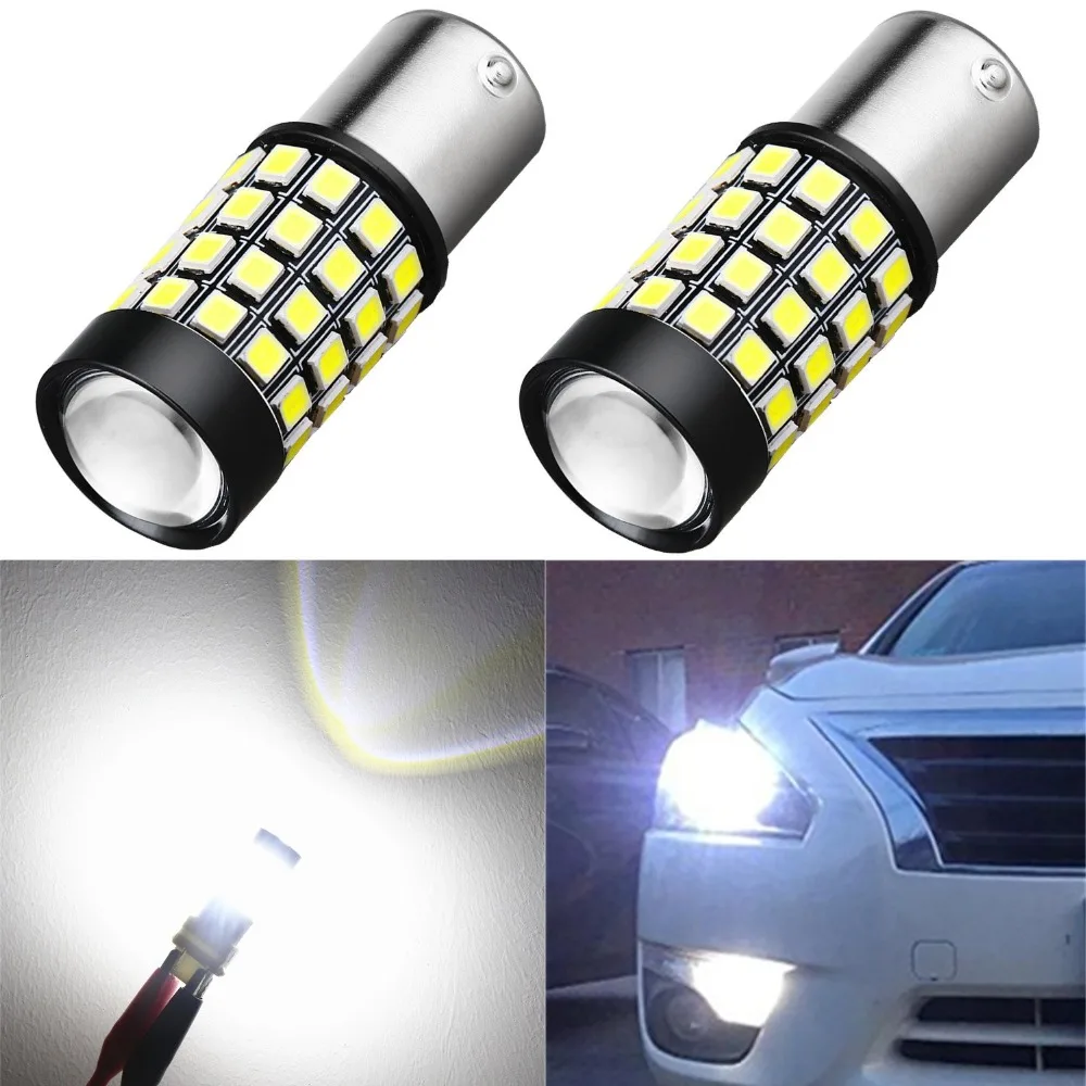 2x 1600Lm 52-SMD очень яркий 6000 К белый 1141 1003 7506 BA15S 1156 P21W светодиодный резервный лампочки фонаря заднего хода