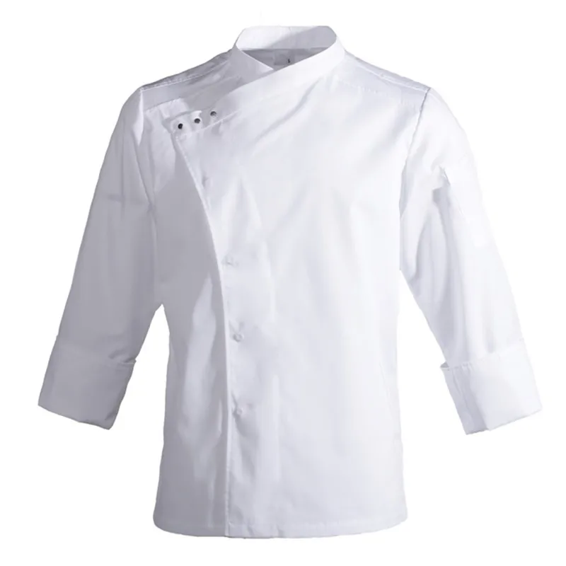 

Black White Long Sleeve Shirt Hotel Restaurant Chef Waitstaff Uniform Bistro Bar Cafe Hospitality Catering Kitchen Work Wear D59
