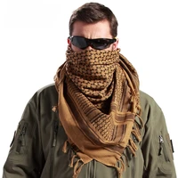 outdoor unisex army military tactical arab shemag cotton scarves hunting paintball head scarf face mesh desert bandanas scarf
