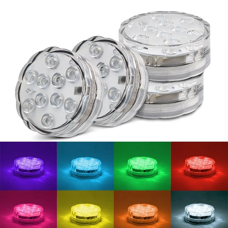 Светодиодный RGB Погружной подводный водонепроницаемый светильник с батареей s
