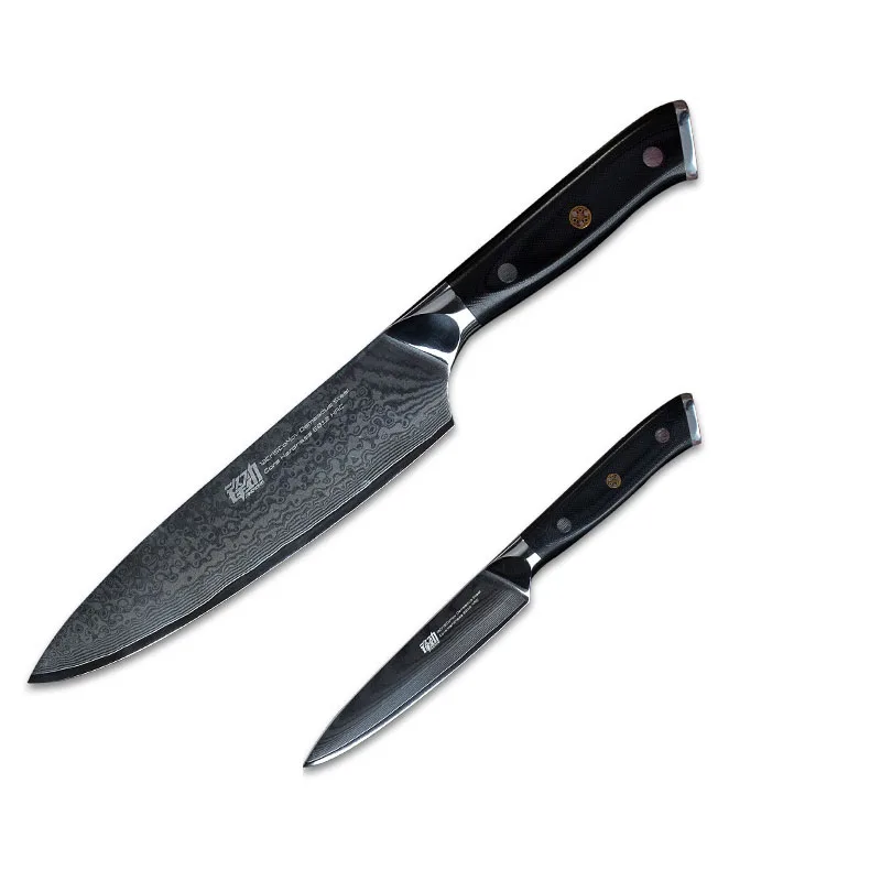 8 inch n 5 inch FINDKING G10 набор ручных ножей 8 дюймов нож шеф-повара 7 дюймов нож сантоку 5 дюймов нож для фруктов 67 слоев дамасской стали - Цвет: 8 inch n 5 inch