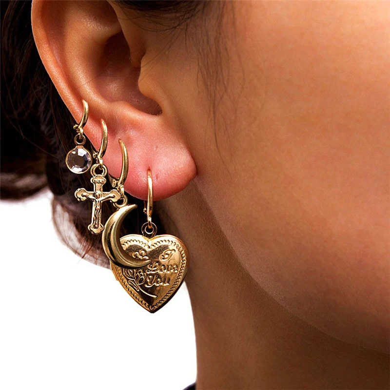 Женские очаровательные серьги кольца с подвеской из сплава|Серьги-кольца| |