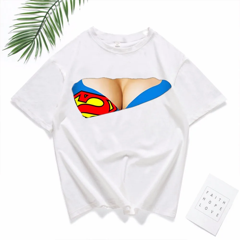 Женская футболка в стиле Харадзюку Повседневная с 3D принтом на груди летняя