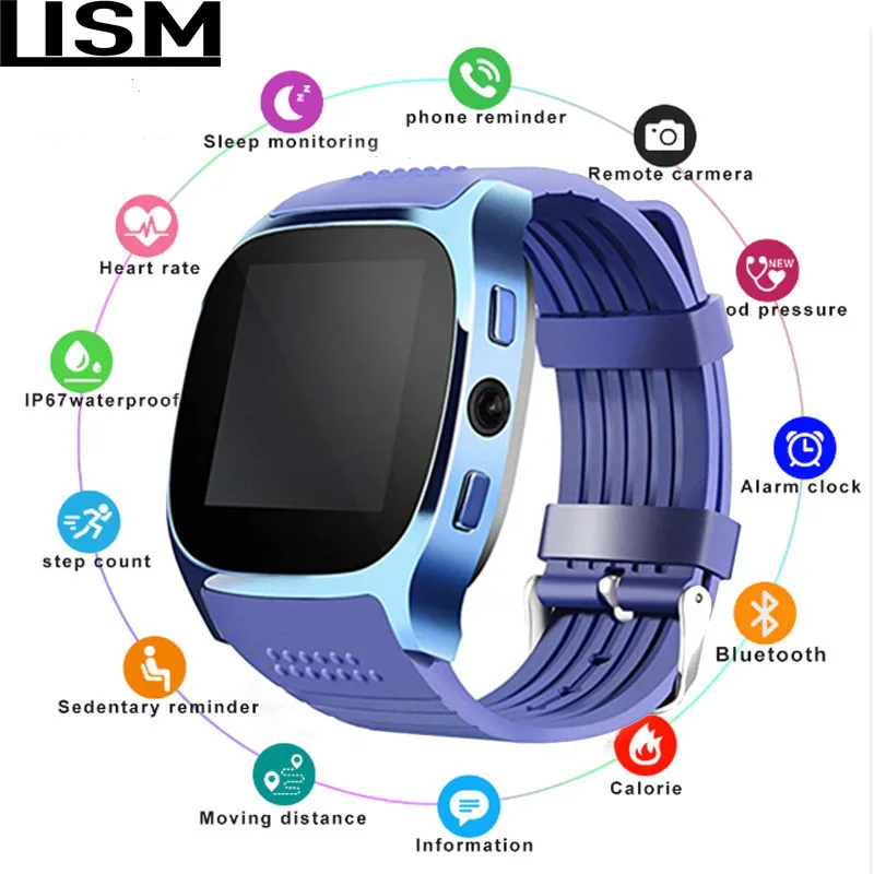 Умные часы T8 носимое устройство камера поддержка звонков sim-карта карта памяти
