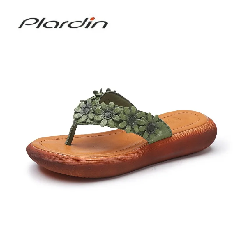 Plardin/Новинка Летние повседневные женские босоножки на танкетке в богемном стиле