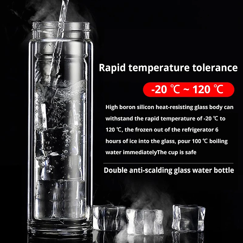 Бутылка для воды RUDAO в деловом стиле стеклянная бутылка с фильтром заварки чая из
