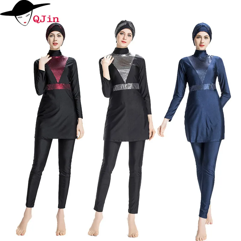 

Скромная мусульманская одежда для плавания, хиджаб мусульманская женская одежда для плавания большого размера мусульманская одежда для пл...